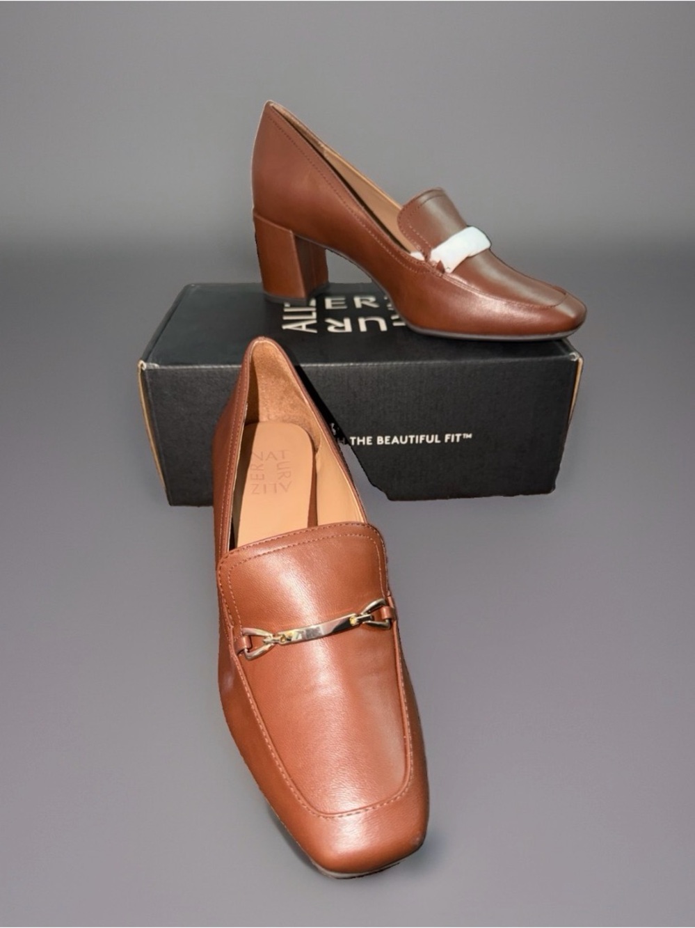 Naturalizer Wynrie-Bit Cappuccino Loafer Pumps, Size 8M
